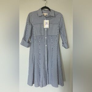 Michael Kors Stripped- Cotton Ruffle Dress size 6